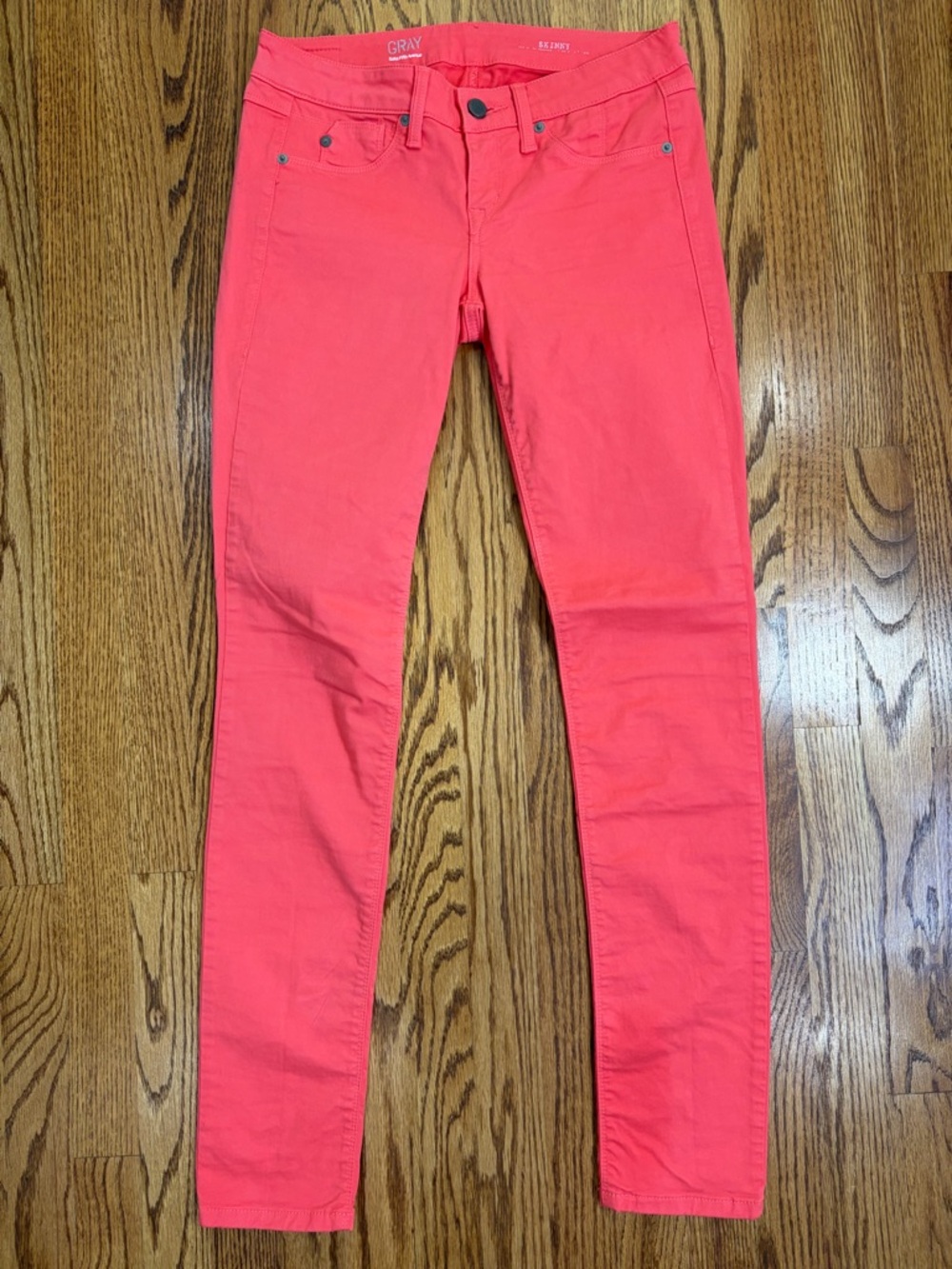 Saks Fifth Avenue Bright Coral Skinny Jeans
